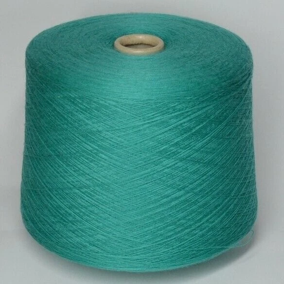Italian 100% merino wool petrol color yarns, 0.88 lb / 400 grams cone - Image 1 of 1