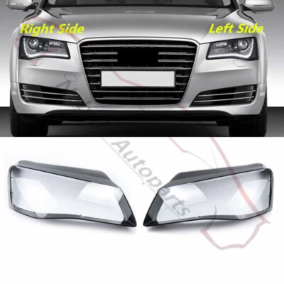Un par de carcasas de lente de faros delanteros + pegamento de sellado para Audi A8 S8 D4 2011-2014 Foto 1 de 4