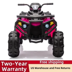 12V Kids Ride On ATV Electric Car with Suspension LED Lights Music and USB Pink - Picture 1 of 8