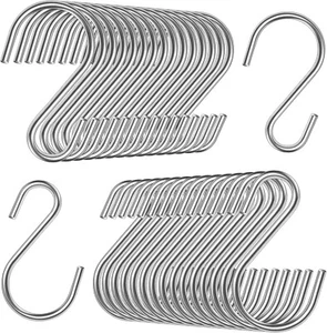 60 Stück 1,8 Zoll kleine S Haken zum Aufhängen Edelstahl S 1,8ch Silber Neu - Bild 1 von 7