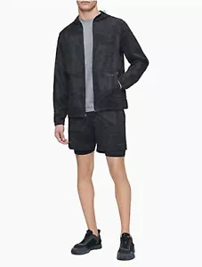 $98 Calvin Klein Men's Stretch Full Zip Hooded Jacket , Black , XL - Picture 1 of 2