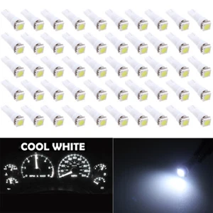 50Pcs T5 74 70 37 2721 LED White Instrument Panel Cluster Gauge Dash Bulbs Light - Picture 1 of 7