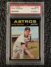 1971 Topps Baseball #540 Larry Dierker PSA 8