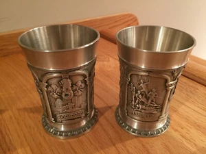 Tumasek Pewter Singapore 2351 & Malaysia 2353 Small Cups Matched Set ~ MINT NWOB - Picture 1 of 12