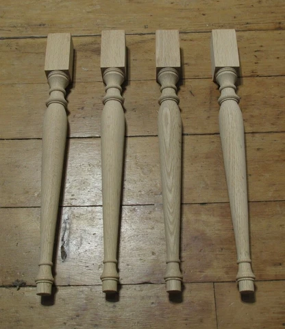Oak Round Tapered furniture legs set of 4 Cover