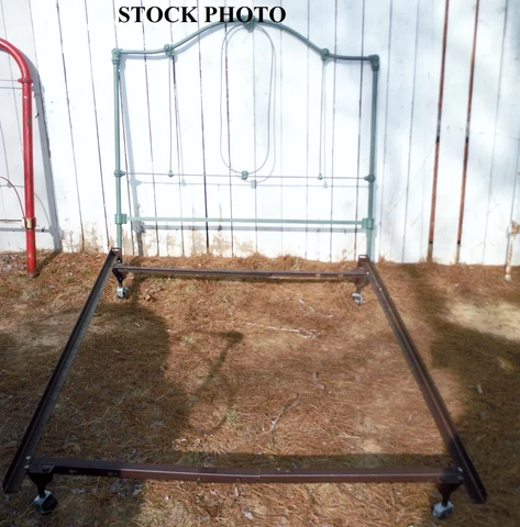 Choose one- Vtg Metal & Cast Iron Headboard with Modern Hollywood Frame Cover