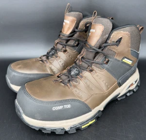 Größe 11 Skechers Arch Fit Tarver Comp Toe – 200161BRBK Braun Herren Stiefel - Bild 1 von 12