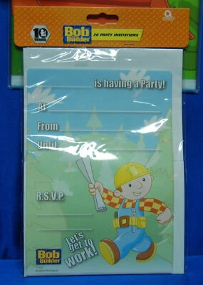 Bob The Builder Party Invites Bob The Builder Party Invitations Pack of 20  - Image 1 of 2