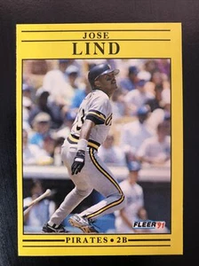 1991 Fleer #43 Jose Lind VG Pittsburgh Pirates - Picture 1 of 2