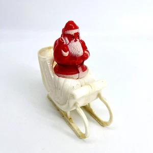 VTG MID-CENTURY 1950S ROSBRO RED SANTA IN SLEIGH PLASTIC CANDY HOLDER-CHRISTMAS - Picture 1 of 9
