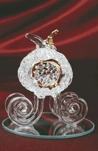 Coach de calabaza de vidrio Cenicienta de 3" Carro Romántico San Valentín Regalo Novia - Imagen 1 de 1