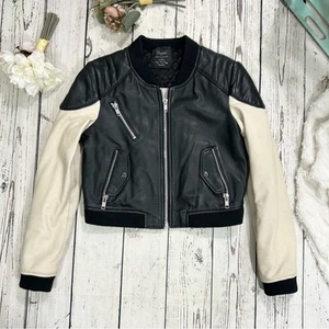 Zara moto racer leather jacket Rare size Medium women - Picture 1 of 6