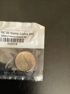 2000 P Mint South Carolina State Quarter BU Uncirculated Clad 25c Coin - Picture 1 of 5