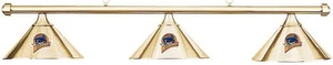 NBA Golden State Warriors Brass Shade & Brass Bar Billiard Pool Table Light - Picture 1 of 1