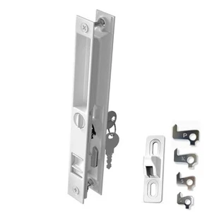 Glasschiebetürdrücker Set | 6-5/8′′ Loch-Mitte, Unterputzhaken WEISS SCHLOSS - Bild 1 von 7