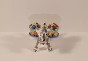 Schnauzer mit Blumen, Salz und Pfefferstreuer, sehr selten Vintage - Bild 1 von 11