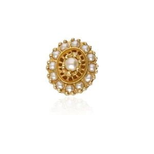 Vintage 14K Yellow Gold Cultured Pearl Slide Charm by Richard Klein - Picture 1 of 5