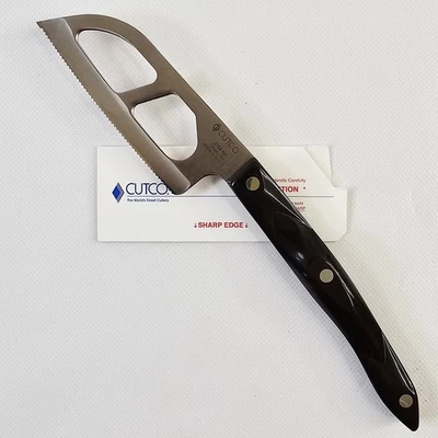 Cutco 3764 KP Santoku Style Cheese Knife Brown Swirl Handle USA w/ Sheath - Image 1 of 4