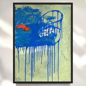 Original Mixed Media Abstrakte Moderne Kunst Gemälde 18x24 "Farandine" Signiert - Bild 1 von 7