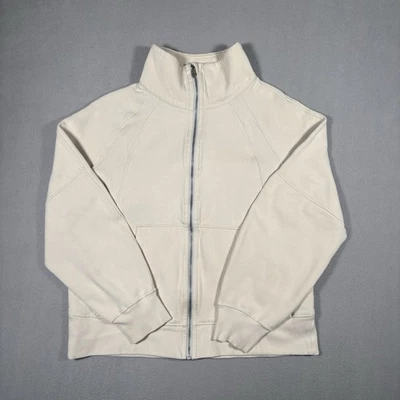 Lululemon Scuba Tumbled Fleece Funnel Neck Sweater Size M/L Full Zip Bone Tan - Image 1 of 4