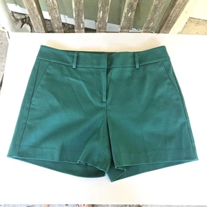 NWT ANN TAYLOR Green Textured Cotton Signature Shorts 10 - Picture 1 of 3
