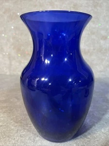 Vintage Libby Kobaltblau Glas Blumenvase 8" hoch. Neuwertig - Bild 1 von 6