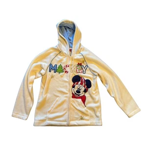 Disney Mickey Mouse Christmas Holiday Zip Up Hoodie Jacket Women's Velour XL - Picture 1 of 4