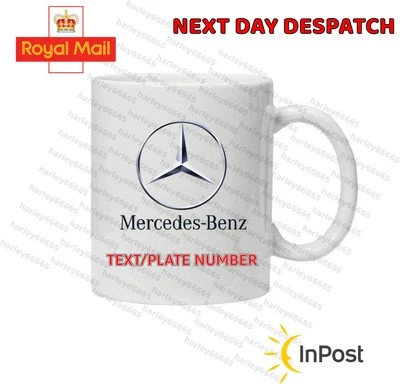 Personalised Mug Mercedes & NAME Custom 325 ml Cup 2 Designs Two Sided white - Image 1 of 3
