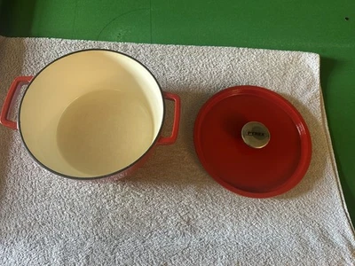 Pyrex Cast Iron Round Casserole With Lid - Red - 3.6 Litres  - Image 1 of 4