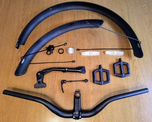 VEEFA M2 E-Bike Parts Lot Fenders Bars Peddles Kickstand Etc MTN Bicycle NEW T/O - Picture 1 of 14