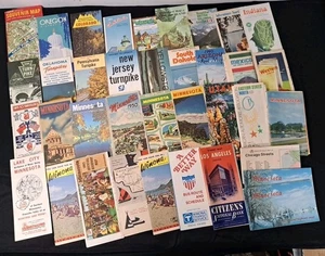 Lot of 37 Vintage Travel Maps Collection Travel Guides Places To Go NR - Picture 1 of 11