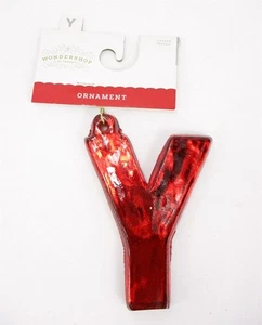 Letra Y Mercury Monogram Vacaciones Ornamento Wondershop Cristal Rojo Objetivo - Imagen 1 de 2
