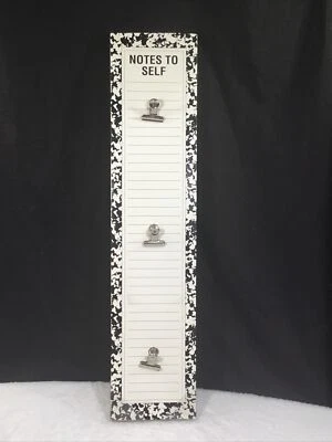 Interiors By Design Notes To Self Lined Message Board w/ 3 Clip Plaque for Wall - Image 1 of 4