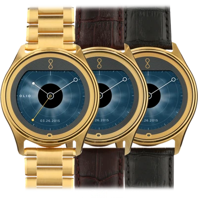 *NEW & RARE* Olio Model One Smartwatch 24K Gold/Brown Alligator Band H1B-SKU-11 - Image 1 of 2