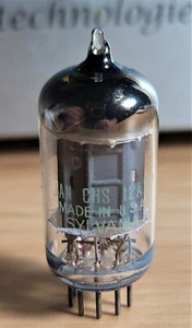 SYLVANIA 12AU7 JAN CHS ECC82 17MM GREY PLATE VINTAGE TUBE (1951) *eTracer* - Picture 1 of 3