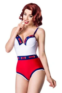 Marine Badeanzug Retro Rockabilly 50er Jahre Stil - Picture 1 of 4