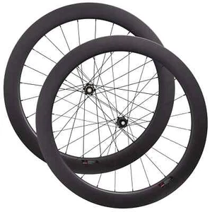Juego de ruedas de freno de disco de carbono en forma de U 60 mm eje pasante o ruedas de ciclocross QR - Imagen 1 de 14