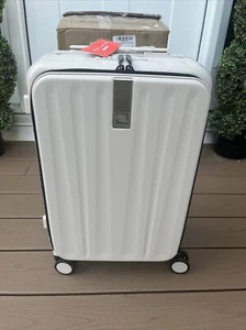 Hanke Lightweight Front Opening Carry-On 20 Inch, Ivory White TSA Lock New - Picture 1 of 9