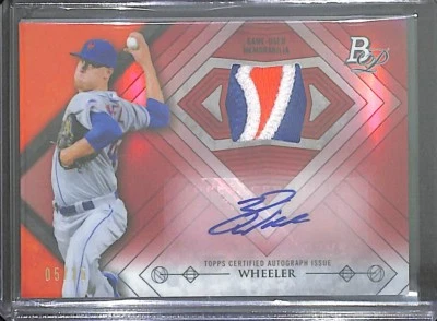 2014 Bowman Platinum Red Patch Autograph #AR-ZW Zack Wheeler No 5 of 25 - Image 1 of 2