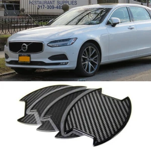 For Volvo S90 Sedan 2016-2019 Carbon texture Side Door Handle Bowl Sticker - Picture 1 of 6
