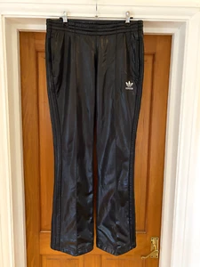 Adidas Women's Chile 62 Joggers Black Shiny Wet Look Gold Studded W32 L31 2009 - Picture 1 of 13