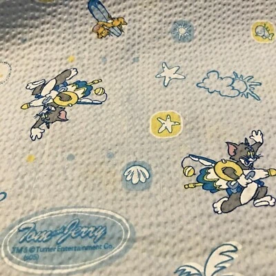 Authentic Vintage Seersucker Fabric Tom And Jerry TM Turner Entertaining Co. - Image 1 of 4