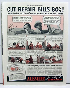 Alemite Lubricants ad 1934 Cut repair bills 80% - Picture 1 of 2