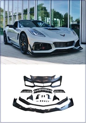 KOMPLETT STOßSTANGE VORNE FÜR CHEVROLET CORVETTE C7 2014 - 2019 ZR1 STIL - Bild 1 von 4