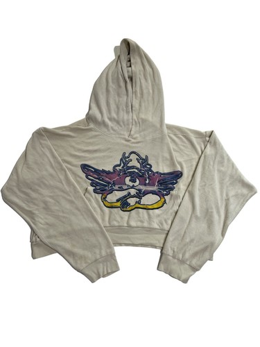 OFF WHITE Felpa con cappuccio ragazzo Lie Cream Puff colore avorio