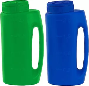 Salz-, Samen- & Düngerspreader, 2-teiliger Handshaker, 2 Liter blau & grün - Bild 1 von 9