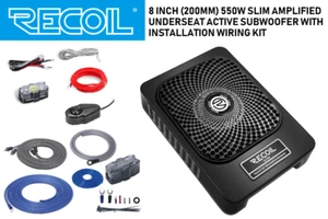 Subwoofer submarino amplificado delgado RECOIL SL1789 8 pulgadas 550W con kit de cableado - Imagen 1 de 1