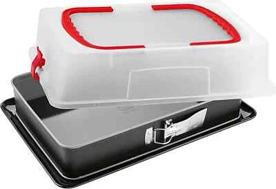 Dr. Oetker Rechteck-Springform mit Haube 38x25 cm Emaille Antihaft Flachboden - Bild 1 von 3