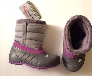 Winter Schneestiefel Mädchen Gr. 13,5, grau und lila von Adidas, neu! - Bild 1 von 4