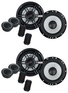 (2) Pairs Crunch 300 Watt CS65C 6.5" Car Audio Component Speakers 6 1/2" Inch - Picture 1 of 12
